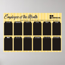 4X6 photo board employee of the month poster