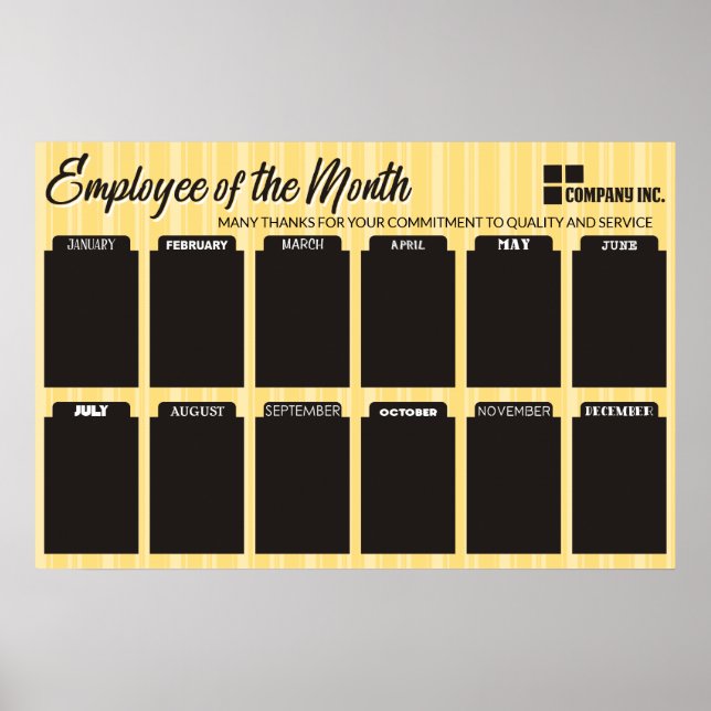 4X6 photo board employee of the month poster (Front)