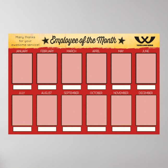 4X6 photos board employee of the month poster (Front)