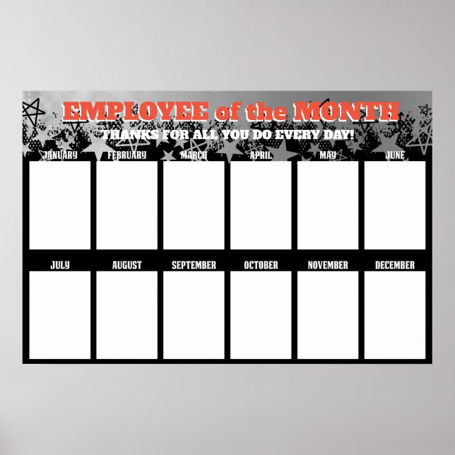 4X6 photos board employee of the month poster (Front)