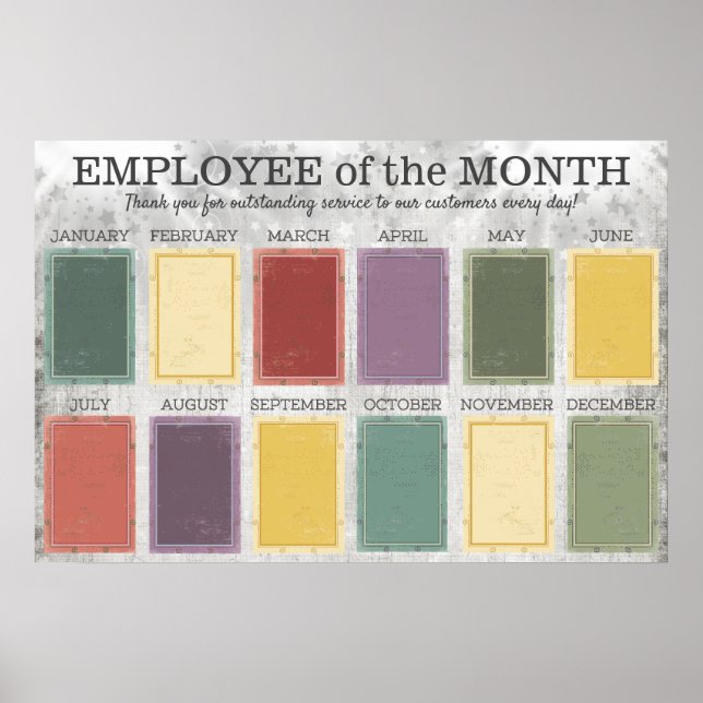 4X6 photos board employee of the month poster (Front)