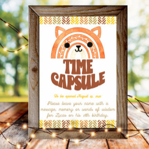 4x6 Time Capsule Boho Woodland Fox Birthday Poster