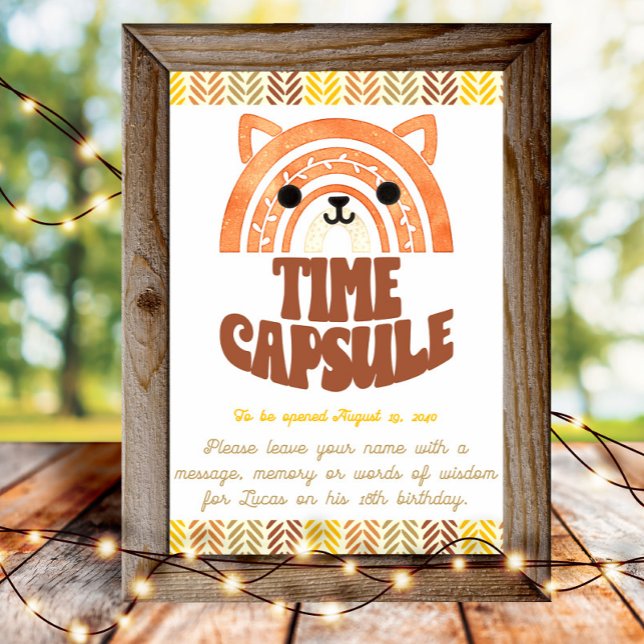 4x6 Time Capsule Boho Woodland Fox Birthday Poster (Creator Uploaded)