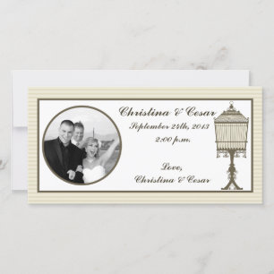 4x8 Engagement Photo Announcement Birdcage/Grey