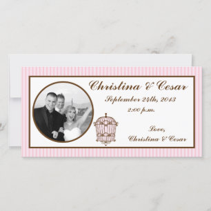 4x8 Engagement Photo Announcement Birdcage/Pink