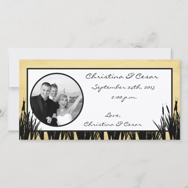 4x8 Engagement Photo Announcement Cattail/Dragonfl (Front)