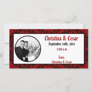 4x8 Engagement Photo Announcement Crimson Red Orna