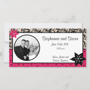 4x8 Engagement Photo Announcement Pink and Black