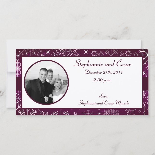 4x8 Engagement Photo Announcement Purple Stars (Front)