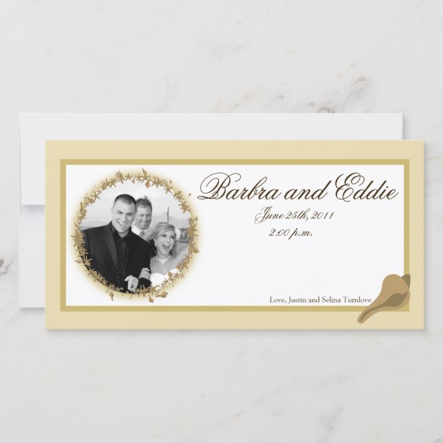 4x8 Engagement Photo Announcement Sandy Beach (Front)