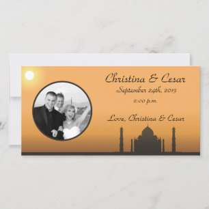 4x8 Engagement Photo Announcement Taj Mahal Sunset