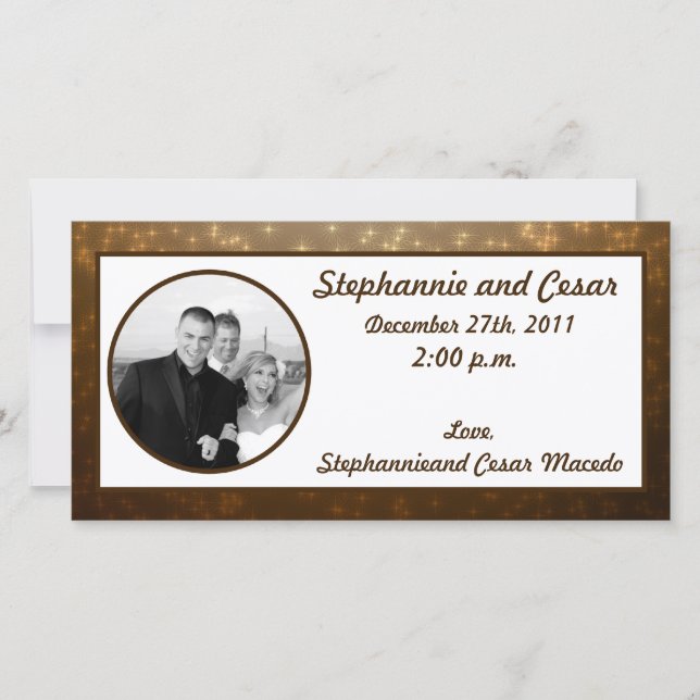 4x8 Engagement Photo Announcement Winter Brown (Front)