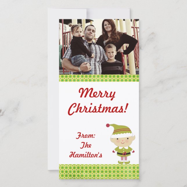 4x8 Winter Elf in Green PHOTO Card (Front)