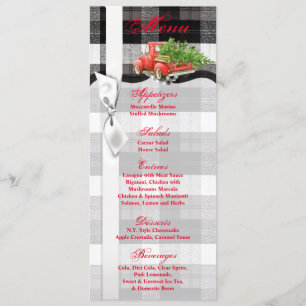4x9.25 Menu Cards XMAS Truck Christmas Buffalo Pla
