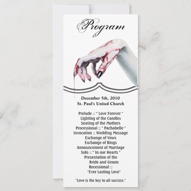 4x9.25 Program Cards bvzombie blood drip vampire G (Front)