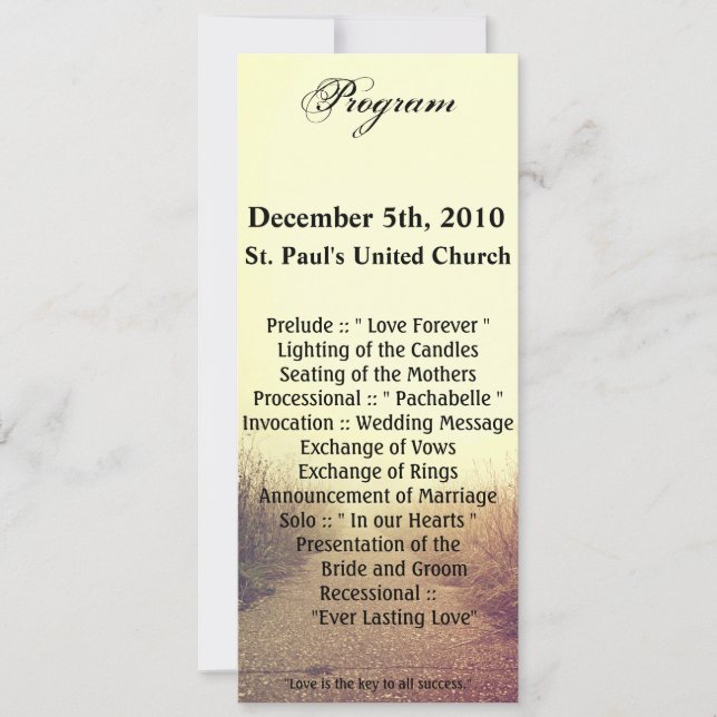 4x9.25 Program Cards Sunrise Pathway Walkway Path (Front)