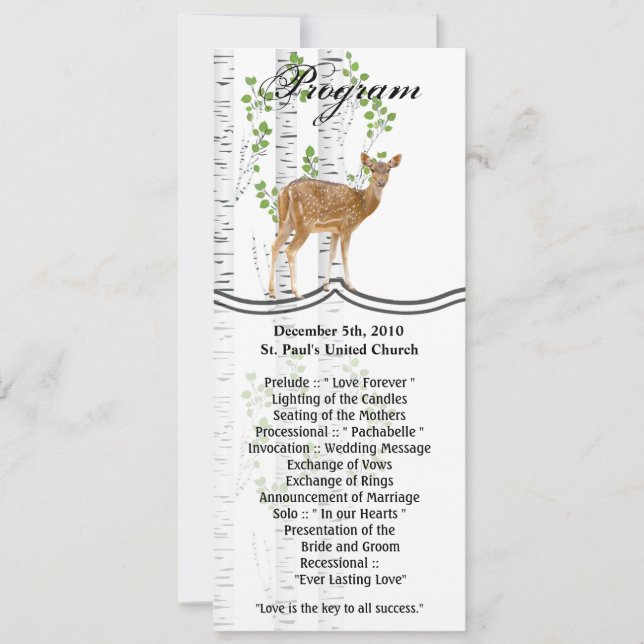 4x9.25 Program Cards XMAS Deer Doe Woodland Buck L (Front)