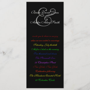 4x9 Gay Wedding Rainbow LGBT Pride Metallic Paper Invitation