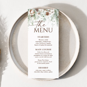 4x9" Winter Evergreen Christmas Holiday Menu