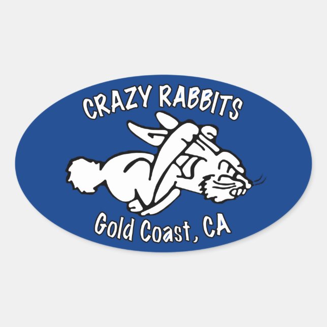 4x Crazy Rabbet gold coast sticker (Front)