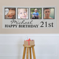 4x Photo Collage Happy Birthday Age For Him