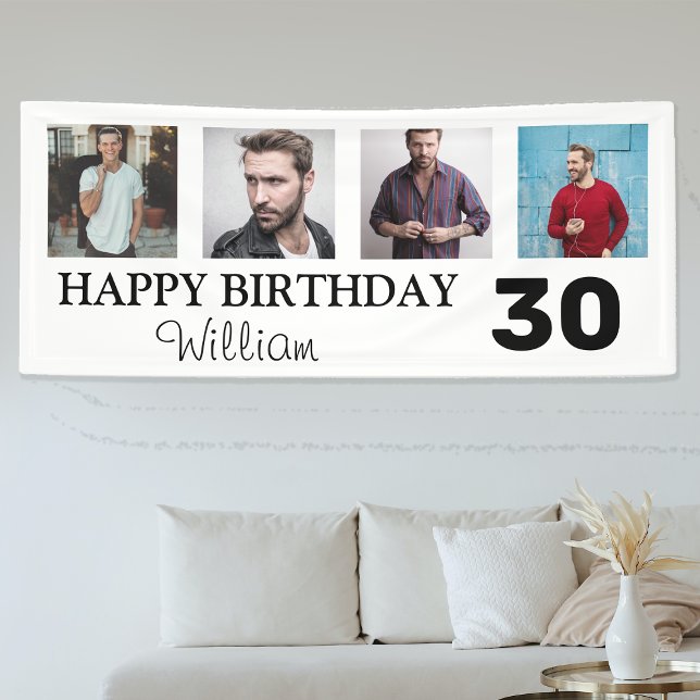 4x Photo Collage Happy Birthday Banner (Creator Uploaded)