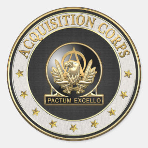 [500] Acquisition Corps (AAC) Regimental Insignia Classic Round Sticker