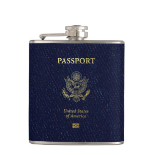 [500] American Passport Cover Hip Flask