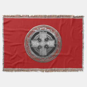 [500] Ancient Celtic Sacred Silver Knot Cross Throw Blanket