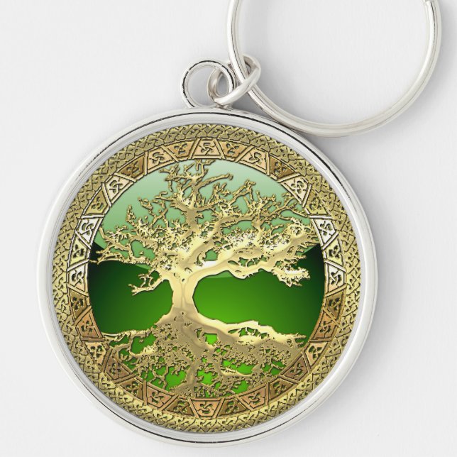 [500] Celtic Tree of Life [Gold] Key Ring (Front)