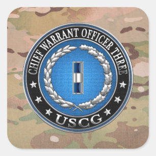 [500] CG: Chief Warrant Officer 3 (CWO3) Square Sticker