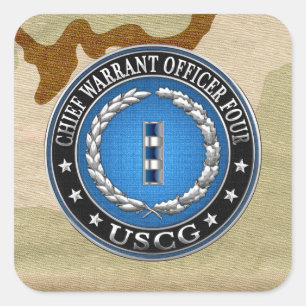 [500] CG: Chief Warrant Officer 4 (CWO4) Square Sticker