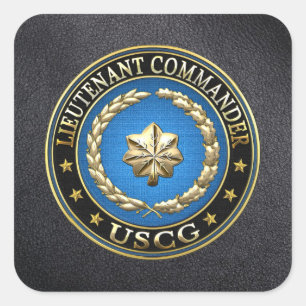 [500] CG: Lieutenant commander (LCDR) Square Sticker