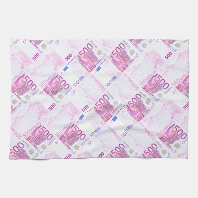 500 euro pattern tea towel (Horizontal)