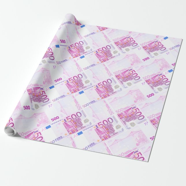 500 euro pattern wrapping paper (Unrolled)