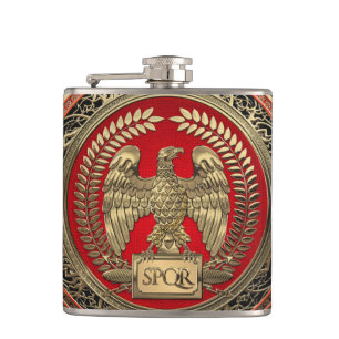 [500] Gold Roman Imperial Eagle Hip Flask