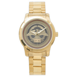 [500] Gold Roman Imperial Eagle on Gold Medallion Watch