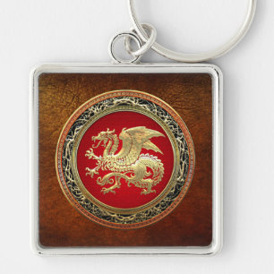 [500] Icelandic Dragon, Landvættir [Gold] Key Ring