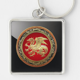 [500] Icelandic Dragon, Landvættir [Gold] Key Ring