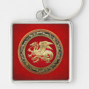 [500] Icelandic Dragon, Landvættir [Gold] Key Ring