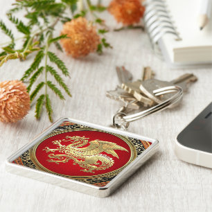 [500] Icelandic Dragon, Landvættir [Gold] Key Ring