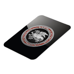 [500] Icelandic Dragon, Landvættir [Silver] Magnet