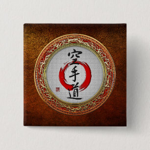 [500] Japanese calligraphy - Karate-do 15 Cm Square Badge