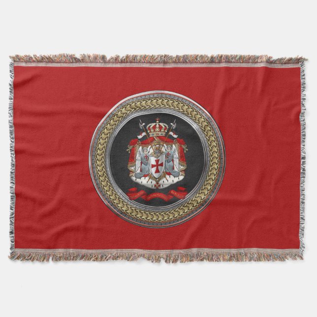 [500] Knights Templar Coat of Arms Throw Blanket (Front)