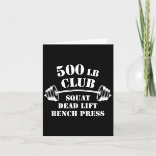 500 Lb Pound Club Gym Weightlifting Powerlift Weig Card