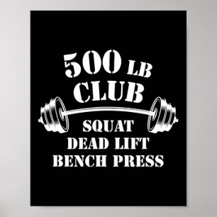 500 Lb Pound Club Gym Weightlifting Powerlift Weig Poster