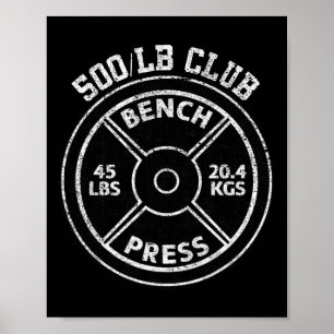 500 Lbs Pound Bench Press Club Gym Weightlifting P Poster