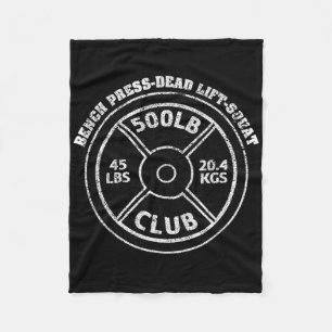 500 Lbs Pound Club Gym Weightlifting Dead Lift Ben Fleece Blanket