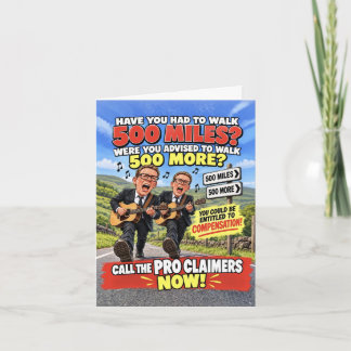 500 Miles Too Far, Funny Proclaimers Card