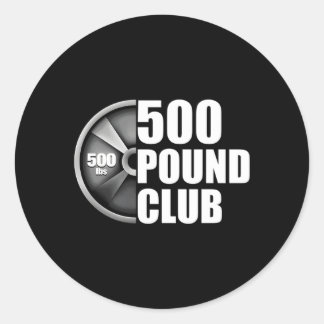 500 Pound Club Powerlifting Classic Round Sticker